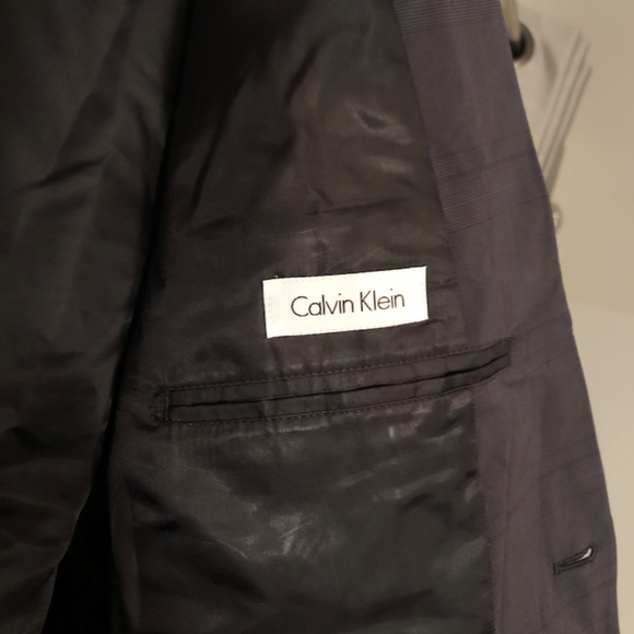 Calvin Klein Charcoal Glen Plaid Sport Coat, XL - Picture 6 of 8